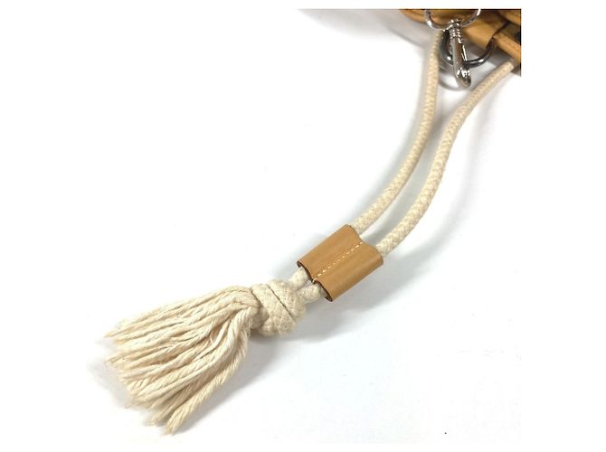Borsa a spalla con cordino e logo perforato H di Hermès Beige Giallo - vista 11