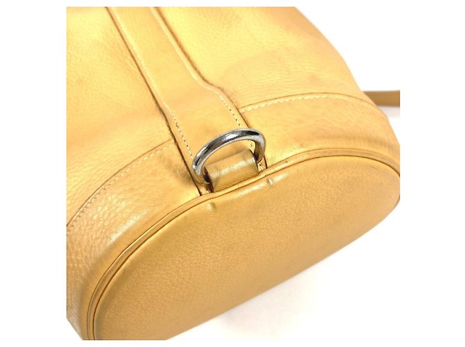Borsa a spalla con cordino e logo perforato H di Hermès Beige Giallo - vista 16
