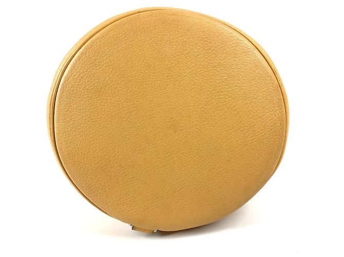 Borsa a spalla con cordino e logo perforato H di Hermès Beige Giallo - vista 5