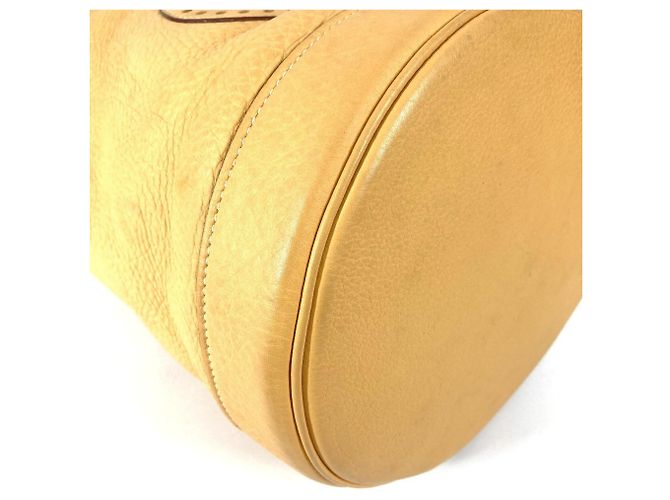 Borsa a spalla con cordino e logo perforato H di Hermès Beige Giallo - vista 7