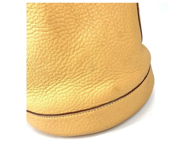 Borsa a spalla con cordino e logo perforato H di Hermès Beige Giallo - vista 9
