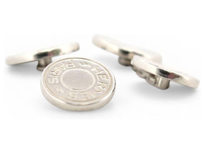 Hermès VINTAGE HERMES SADDLE NAILS SOLID SILVER 925 CUFFLINKS Silvery - view 2