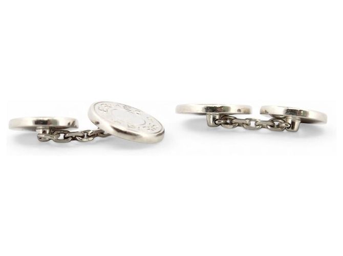 Hermès VINTAGE HERMES SADDLE NAILS SOLID SILVER 925 CUFFLINKS Silvery - view 3