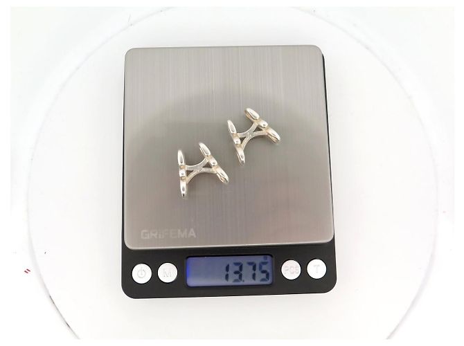 Hermès DOPPIETTE HERMES ENTRELACS GAETAN DE PERCIN ARGENTO VINTAGE - vista 8