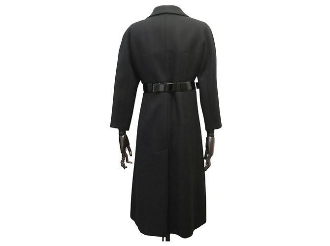 ABRIGO CHANEL P32031V19402 M38 LARGO DE LANA NEGRA CON CINTURÓN Negro - vista 3