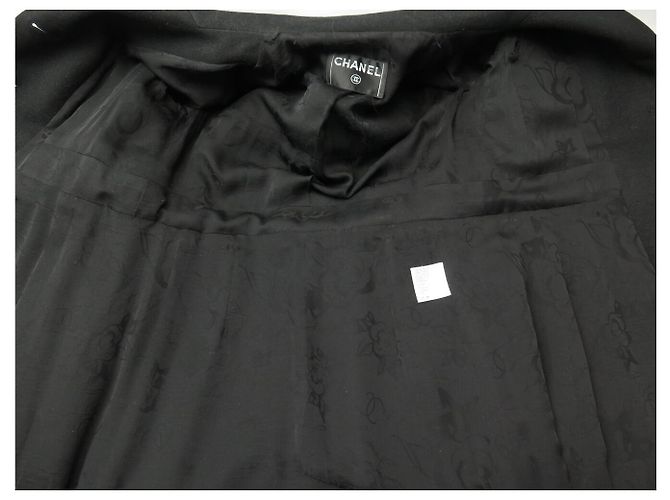 ABRIGO CHANEL P32031V19402 M38 LARGO DE LANA NEGRA CON CINTURÓN Negro - vista 4