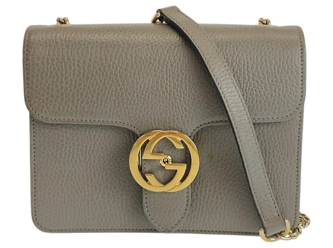Borsa a Spalla in Pelle Interlocking G di Gucci Grigio - vista 2