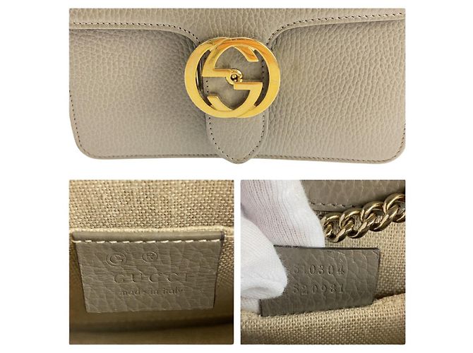 Borsa a Spalla in Pelle Interlocking G di Gucci Grigio - vista 5