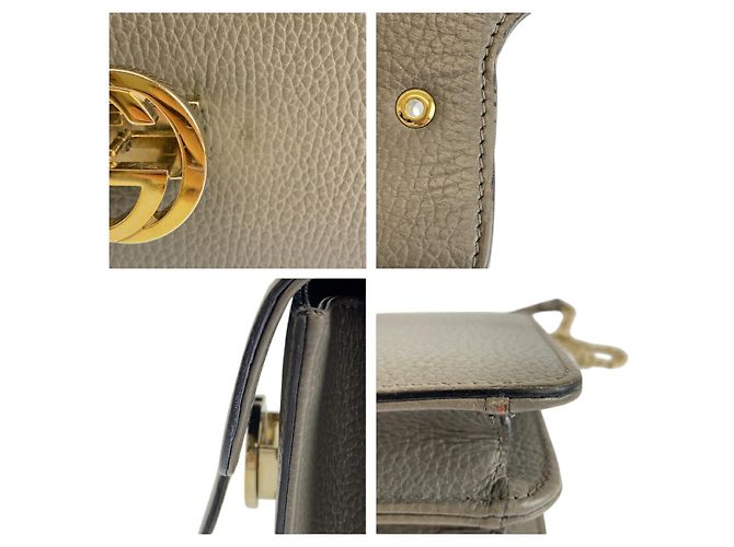 Borsa a Spalla in Pelle Interlocking G di Gucci Grigio - vista 6