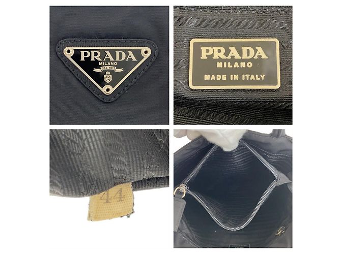 Prada Nylon Tessuto Logo Tote Bag Schwarz - Ansicht 4