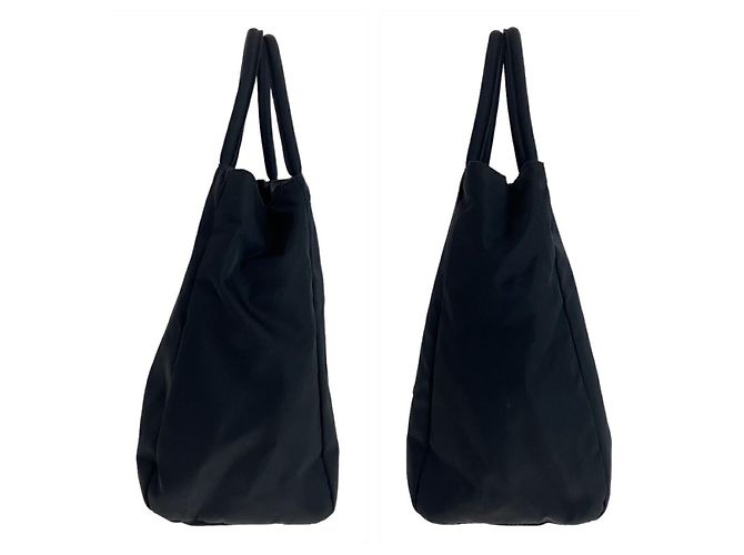 Prada Nylon Tessuto Logo Tote Bag Schwarz - Ansicht 7