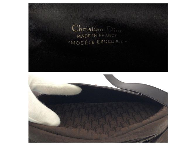 Christian Dior Borsa a Spalla in Tela Trotter Dior Marrone - vista 8