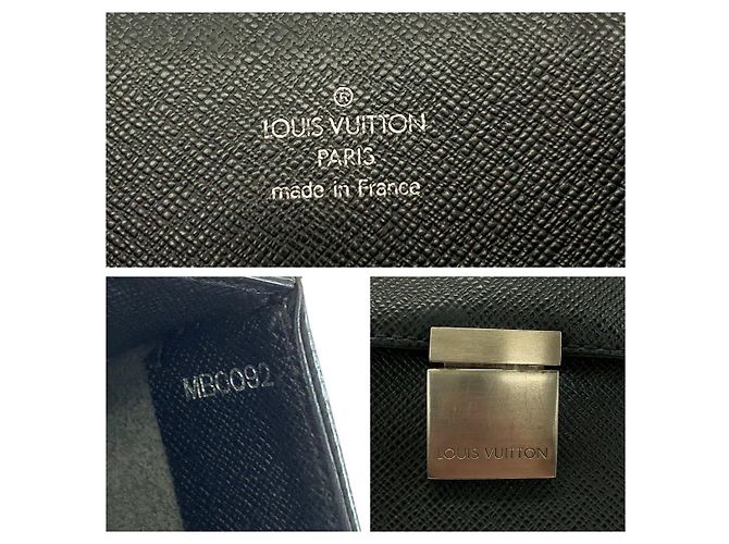 Borsa Louis Vuitton Taiga Angara Nero - vista 4