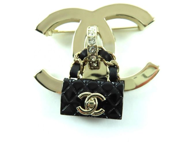 Chanel COCO Mark Brosche Golden Metallisch - Ansicht 6