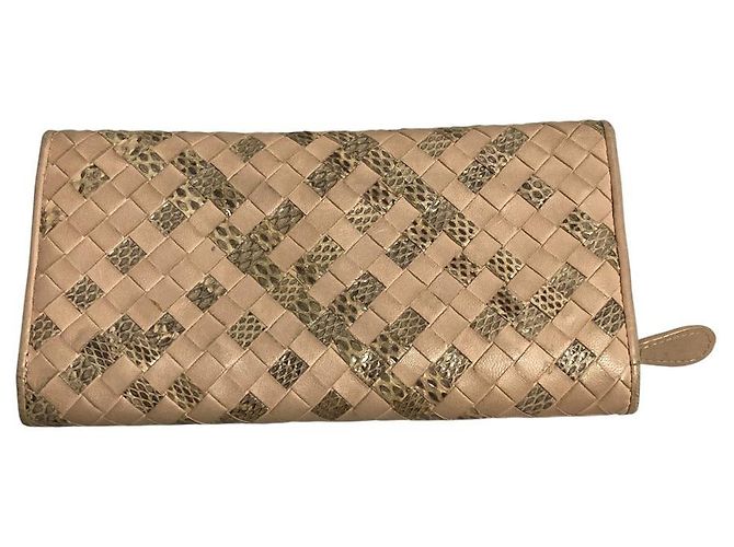 Bottega Veneta Intrecciato Python Langbörse Pink - Ansicht 2