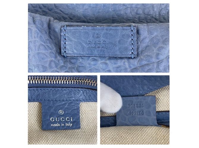 Gucci Leder Tote Bag Blau - Ansicht 4