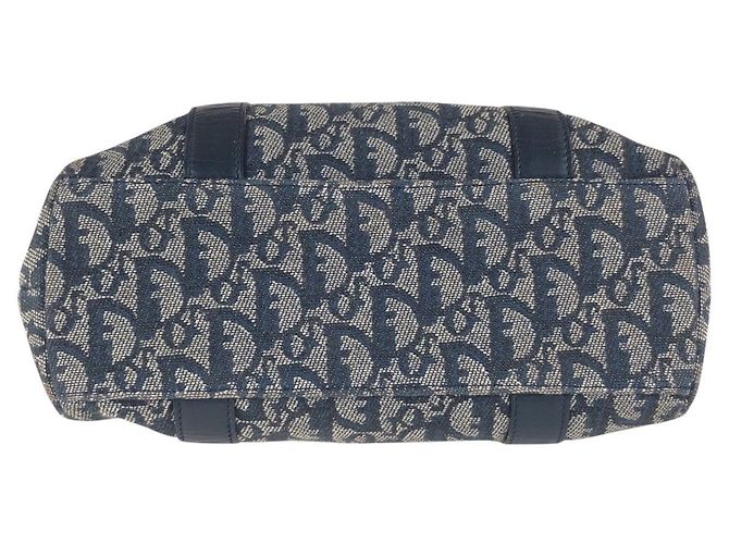 Dior Trotter Canvas Leder Tragetasche Blau - Ansicht 4