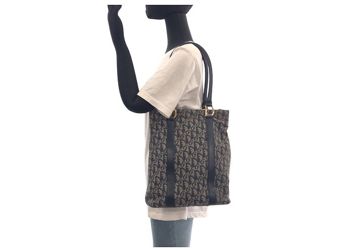 Dior Trotter Canvas Leder Tragetasche Blau - Ansicht 6