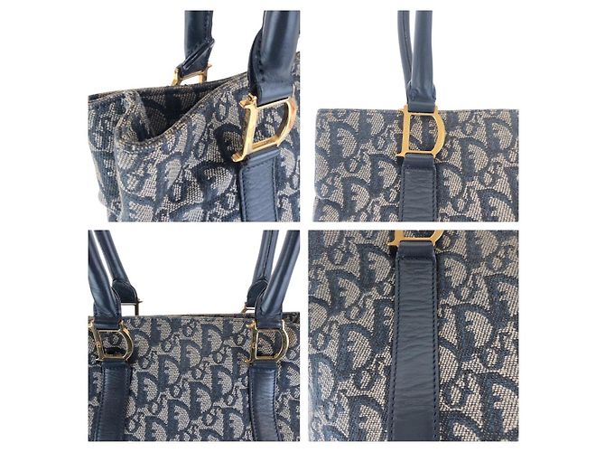 Dior Trotter Canvas Leder Tragetasche Blau - Ansicht 8