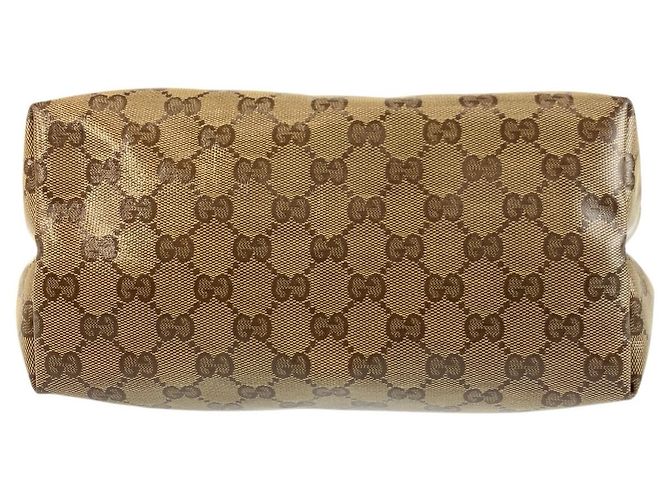 Borsa a Spalla Gucci GG Crystal Tote Beige Marrone - vista 10