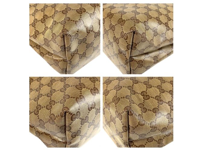Borsa a Spalla Gucci GG Crystal Tote Beige Marrone - vista 4