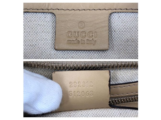 Gucci Bamboo Diamante Canvas Leder Tote Braun Beige - Ansicht 4