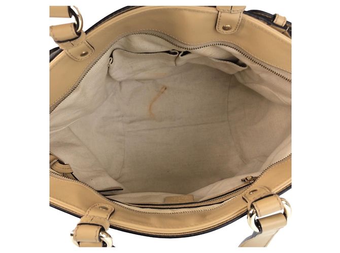 Gucci Bamboo Diamante Canvas Leder Tote Braun Beige - Ansicht 8