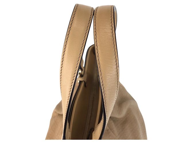 Gucci Bamboo Diamante Canvas Leder Tote Braun Beige - Ansicht 9