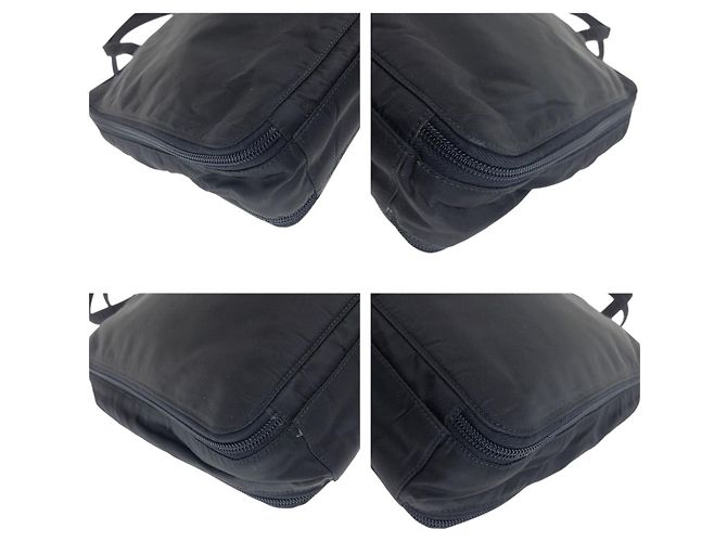 Borsa a tracolla in nylon tessuto con logo Prada Nero - vista 3
