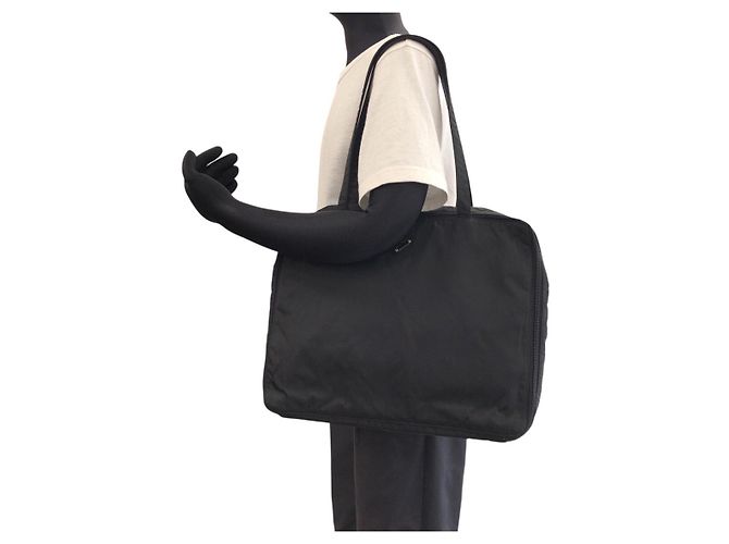 Borsa a tracolla in nylon tessuto con logo Prada Nero - vista 5