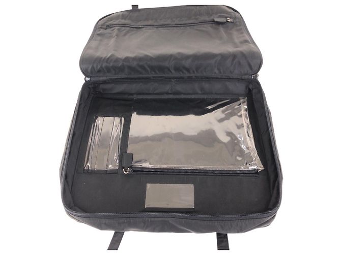 Borsa a tracolla in nylon tessuto con logo Prada Nero - vista 8