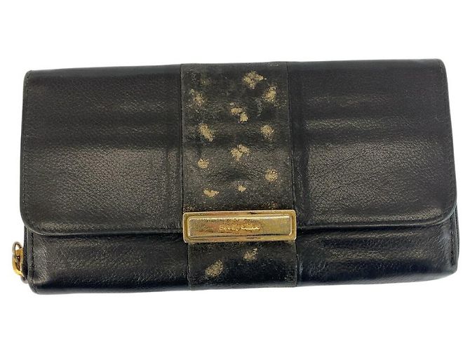 Chloé Portafoglio lungo in pelle nera Chloe Nero - vista 2