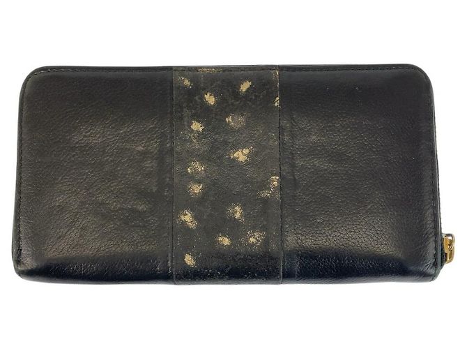 Chloé Portafoglio lungo in pelle nera Chloe Nero - vista 3