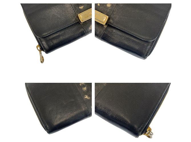 Chloé Portafoglio lungo in pelle nera Chloe Nero - vista 4