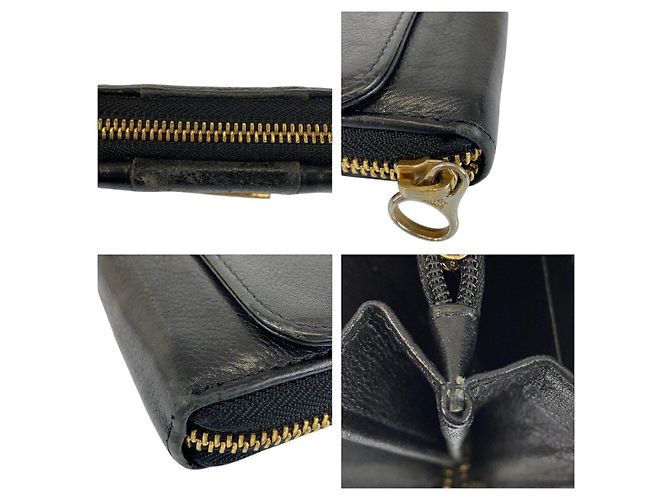 Chloé Portafoglio lungo in pelle nera Chloe Nero - vista 7