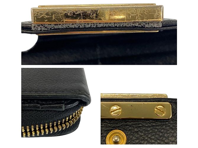 Chloé Portafoglio lungo in pelle nera Chloe Nero - vista 8