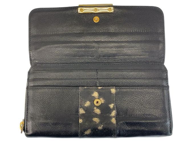 Chloé Portafoglio lungo in pelle nera Chloe Nero - vista 9