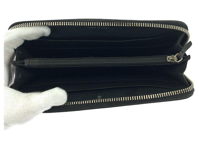 Chanel Caviar Haut Coco Mark Lang Geldbörse Schwarz - Ansicht 8