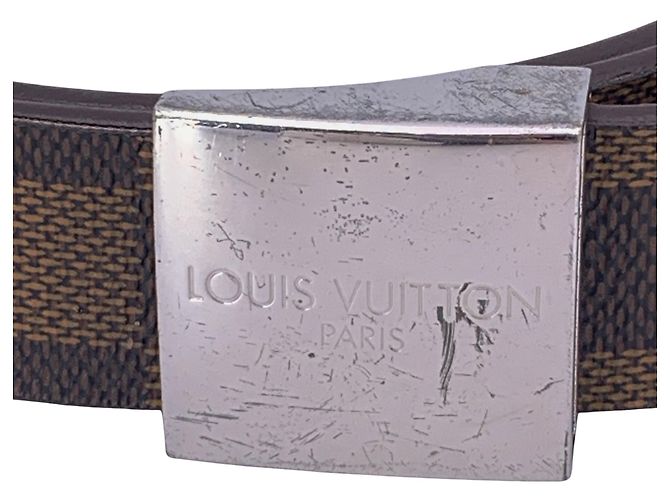 Cinturón de tela Louis Vuitton Castaño - vista 3