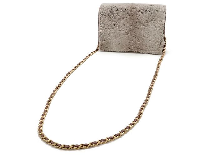 Borsa a spalla in pelle di coniglio con catena Chanel Grigio - vista 2