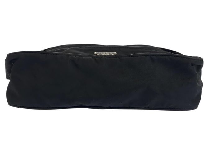 Bolsa de ombro Prada em nylon tessuto com logo triangular Preto - vista 10