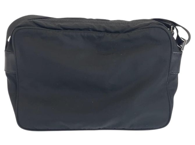 Bolsa de ombro Prada em nylon tessuto com logo triangular Preto - vista 2