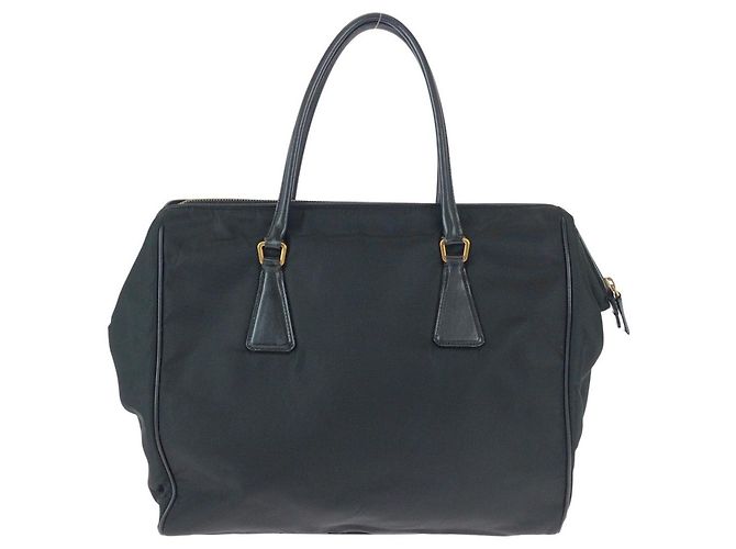 Prada Nylon Tessuto Logo Tote Bag Schwarz - Ansicht 2