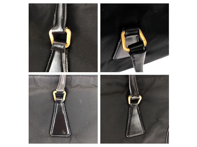 Prada Nylon Tessuto Logo Tote Bag Schwarz - Ansicht 5
