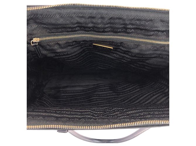 Prada Nylon Tessuto Logo Tote Bag Schwarz - Ansicht 9
