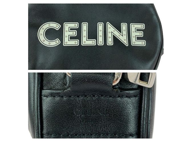 Céline Borsa a spalla in pelle con logo Dancing Kid di Celine Nero - vista 4