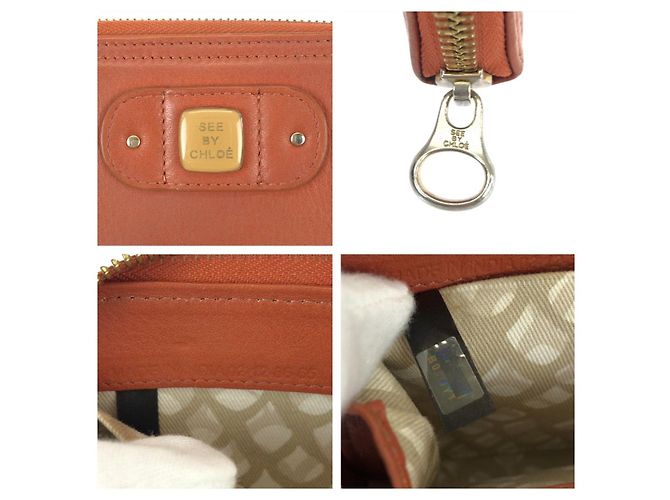Chloé Chloe Lizzie Leder Langbörse Orange - Ansicht 8