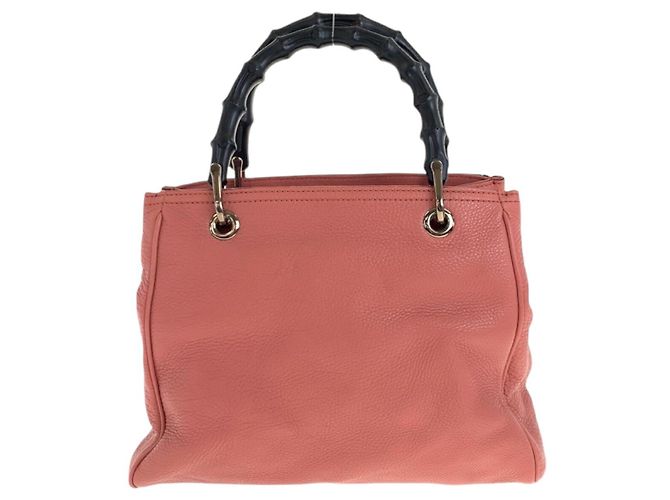 Gucci Bamboo Leder Tote Tasche Pink - Ansicht 2