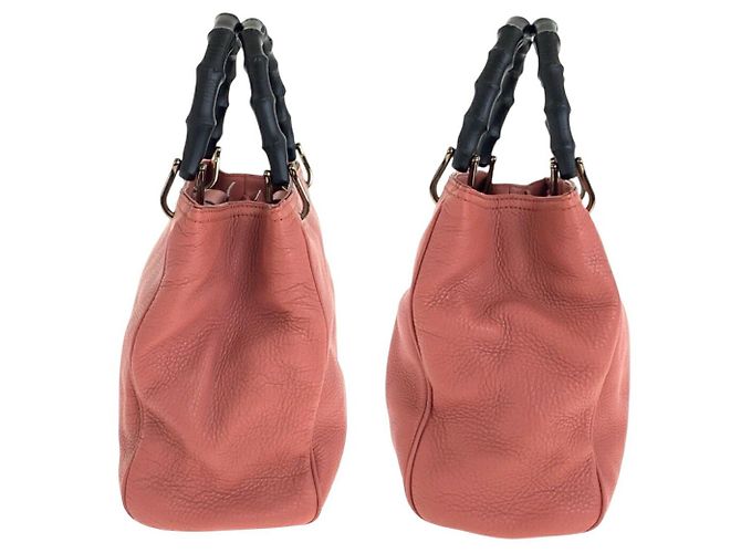 Gucci Bamboo Leder Tote Tasche Pink - Ansicht 8
