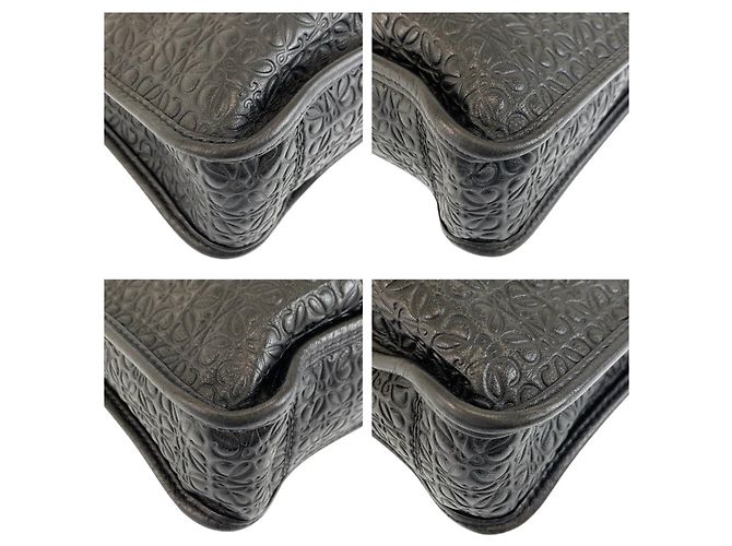 Borsa a tracolla in pelle Anagram Loewe Nero - vista 4